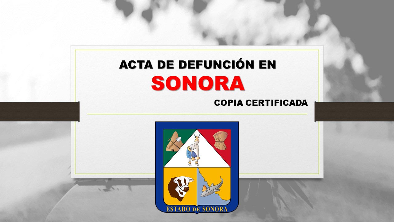 copia certificada acta de defunción Sonora